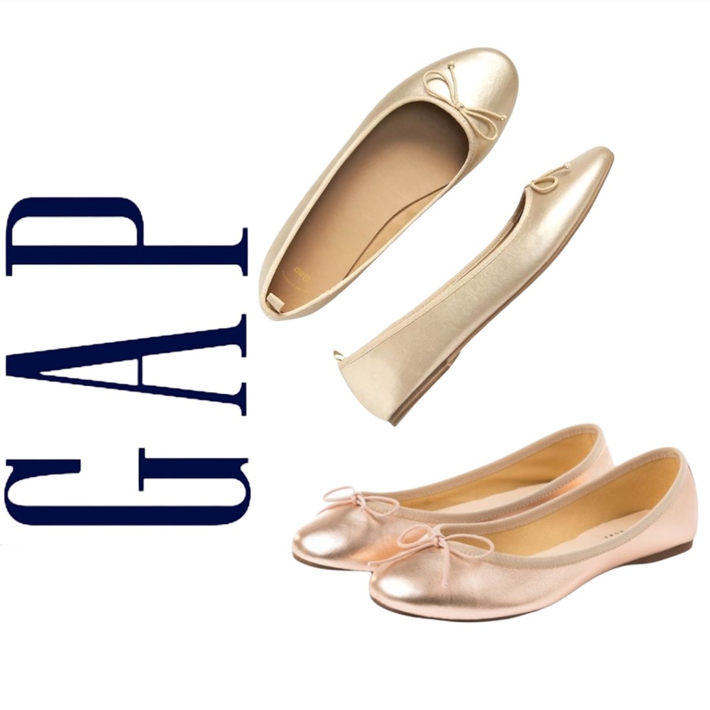 Gap Bogo Metallic Gold & Rose Gold Flats Sz 7.5